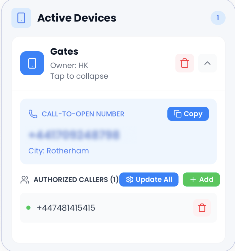 Active Devices widget