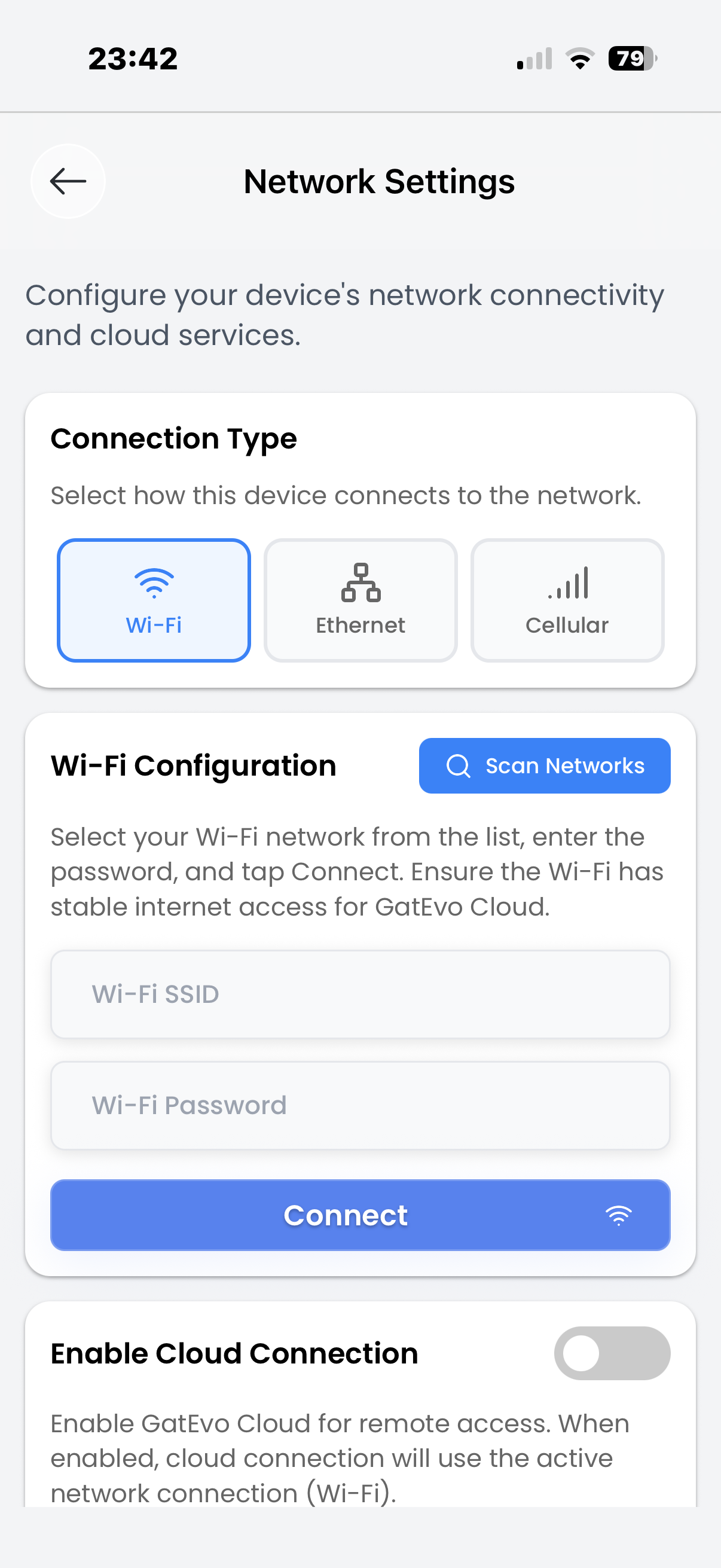 Step 09: Select Connection Type & Scan Networks